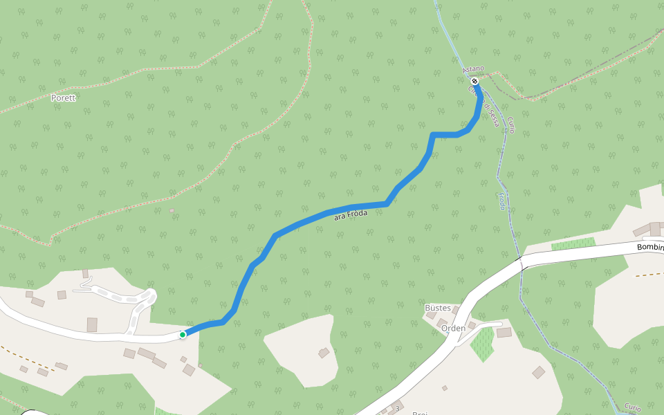 ara Fròda walking route map in Astano