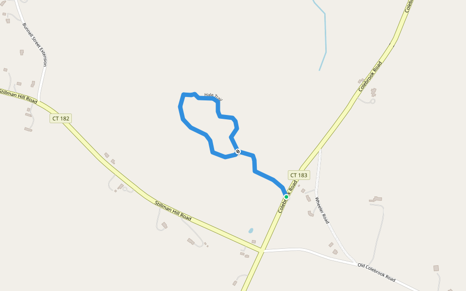 Hale Trail walking route map in Winsted