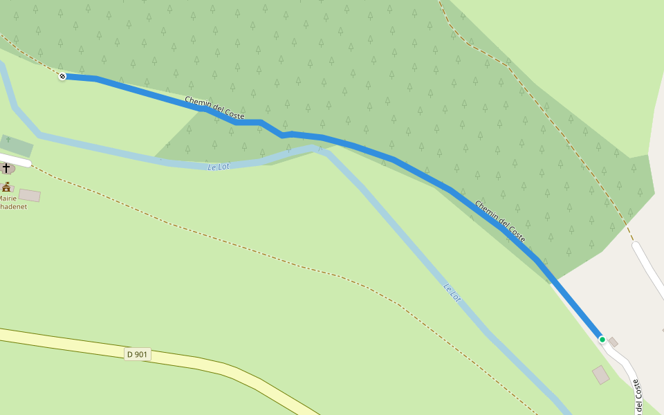 Chemin del Coste walking route map in Chadenet