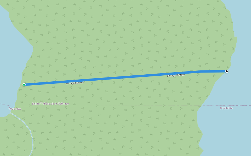 Portage Butteux walking route map in Bouchette