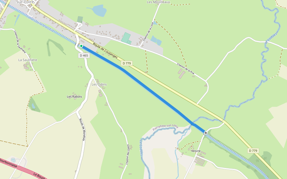 Chemin de Vesvres walking route map in Pierrefitte-sur-Loire