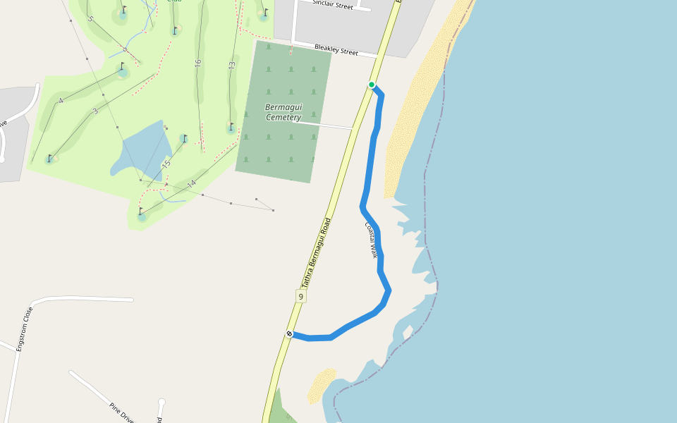 Coastal Walk walking route map in Bermagui