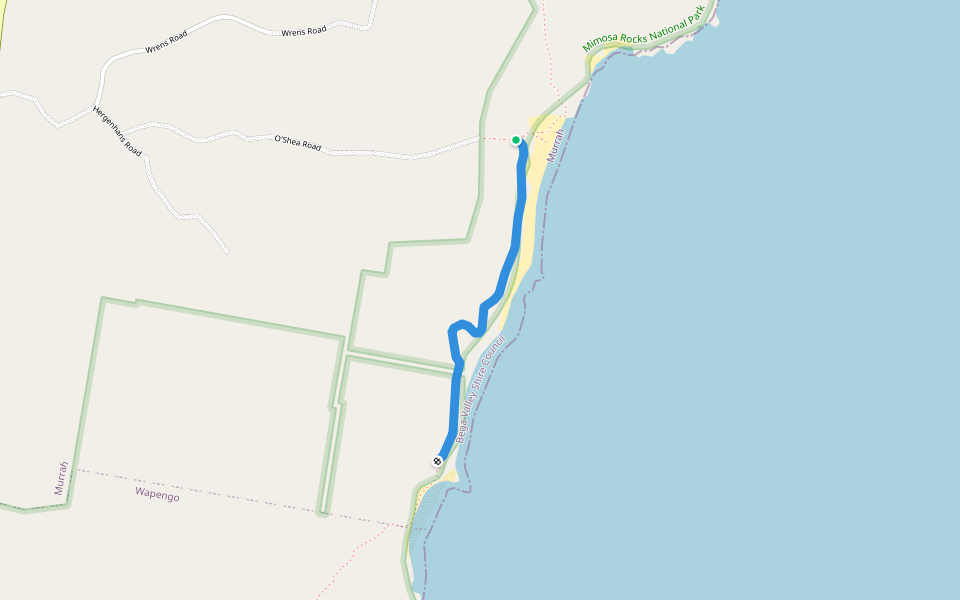 Hidden Valley Firetrail walking route map in Murrah