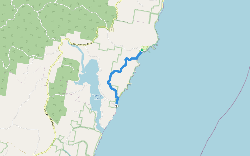 Leonardo's Way walking route map in Wapengo