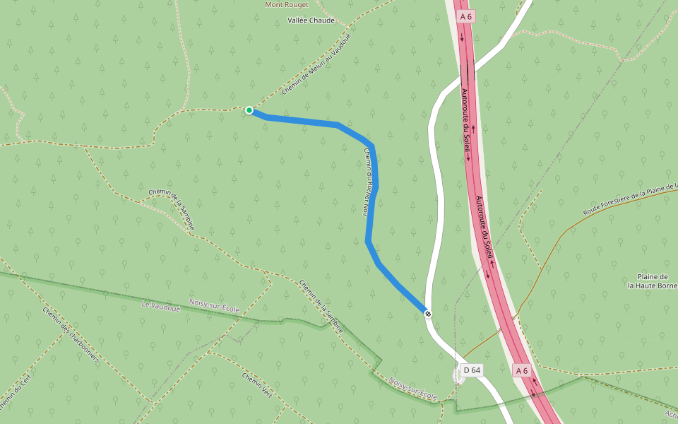 Chemin du Rocher Noir walking route map in Noisy-sur-École