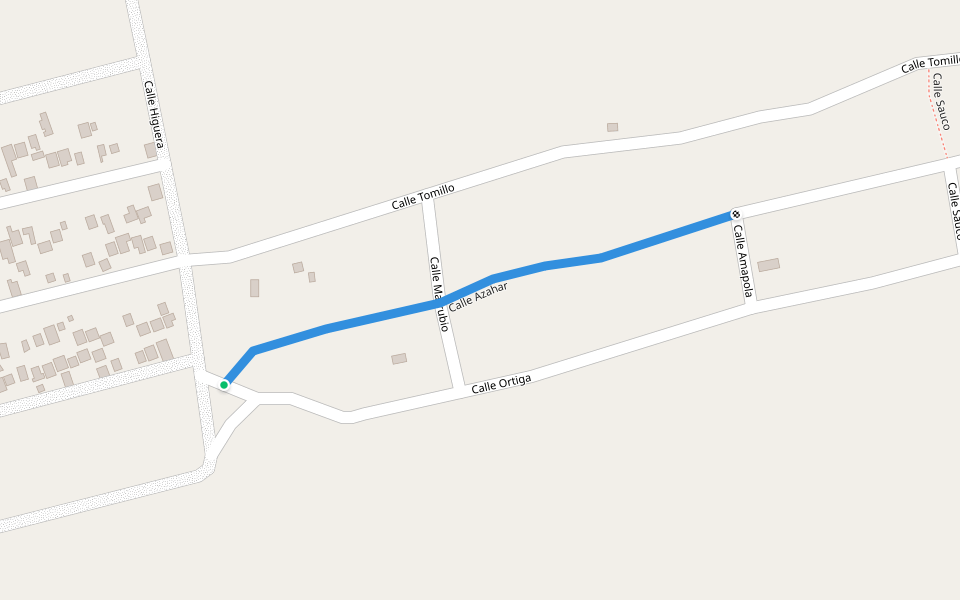 Calle Azahar walking route map in La Paz