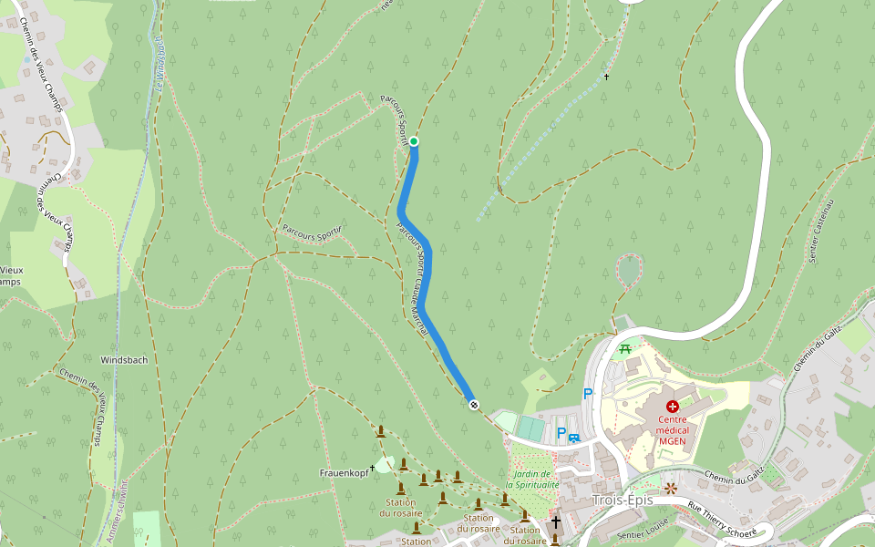 Parcours Sportif Claude Marchal walking route map in Ammerschwihr