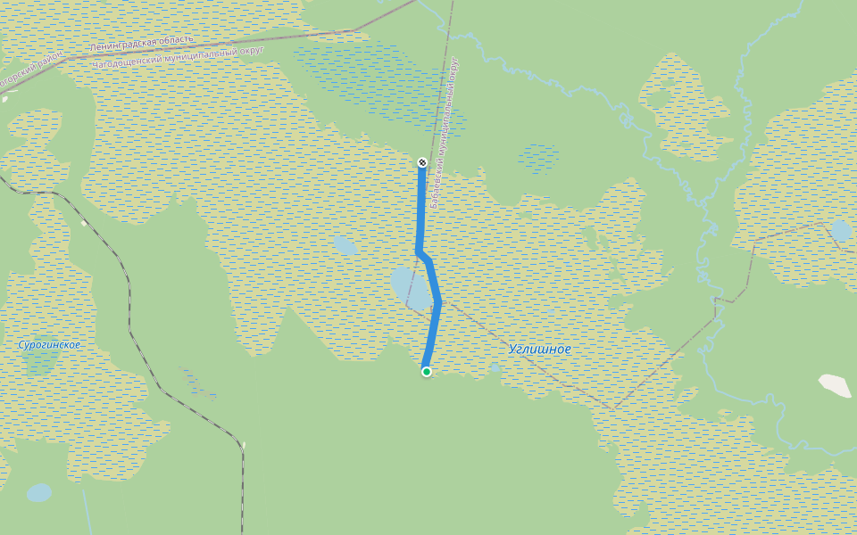 Автозимник walking route map in Chagoda
