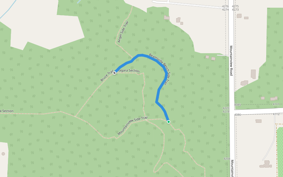 Beamsville Bench Side Trail walking route map in Lincoln