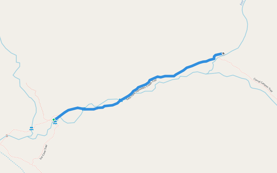 East Fork Palisades Creek Trail walking route map in Idaho Falls