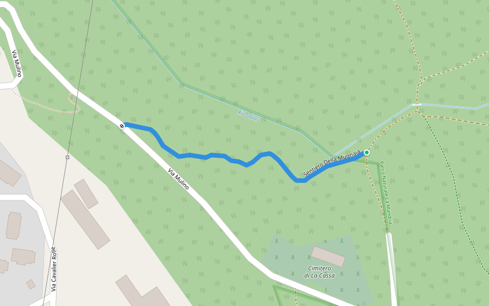 Sentiero Della Mugnaia walking route map in La Cassa