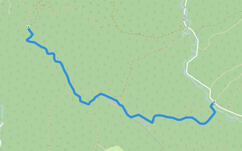 B2 walking route map in Buștenari