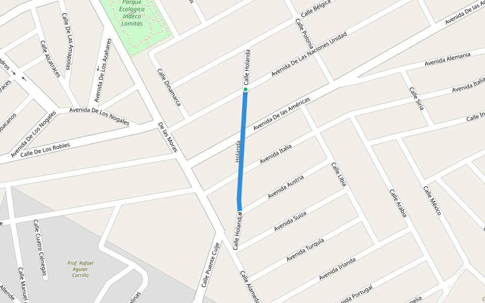 Holanda walking route map in Ensenada