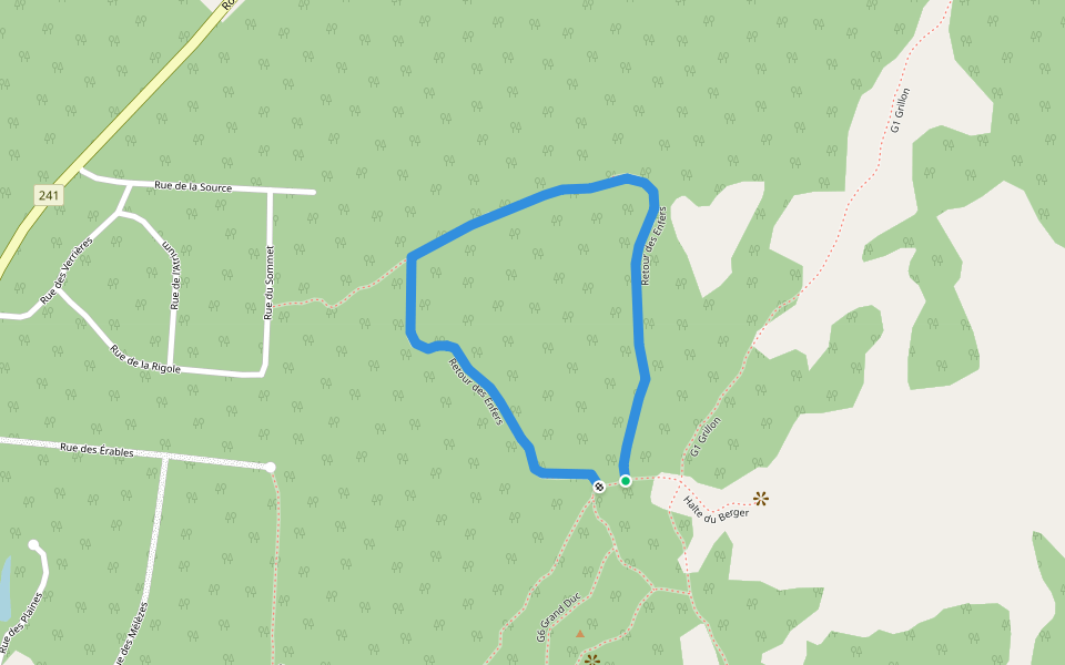 Retour des Enfers walking route map in Bromont