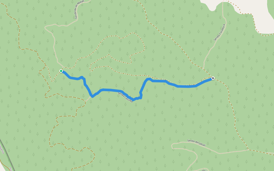 Senda del Perdigacho walking route map in Ejea de los Caballeros