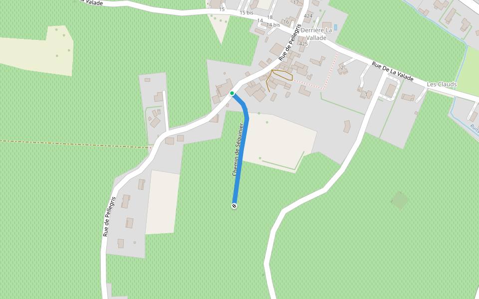 Chemin de Séguinier walking route map in Saint-Gènes-de-Blaye