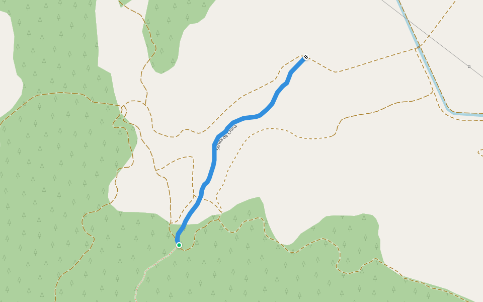 Senda de China walking route map in Ejea de los Caballeros