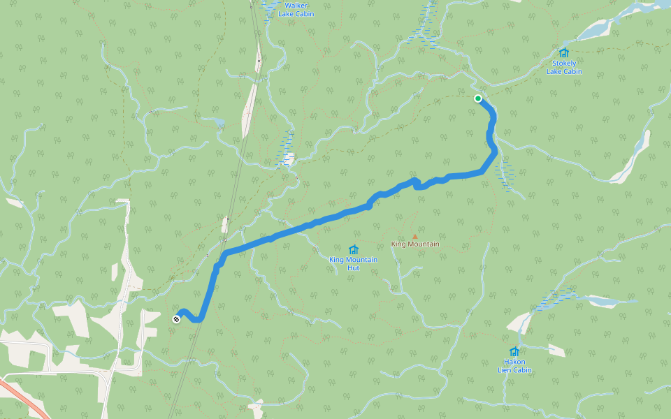 King Mountain Trail walking route map in Searchmont