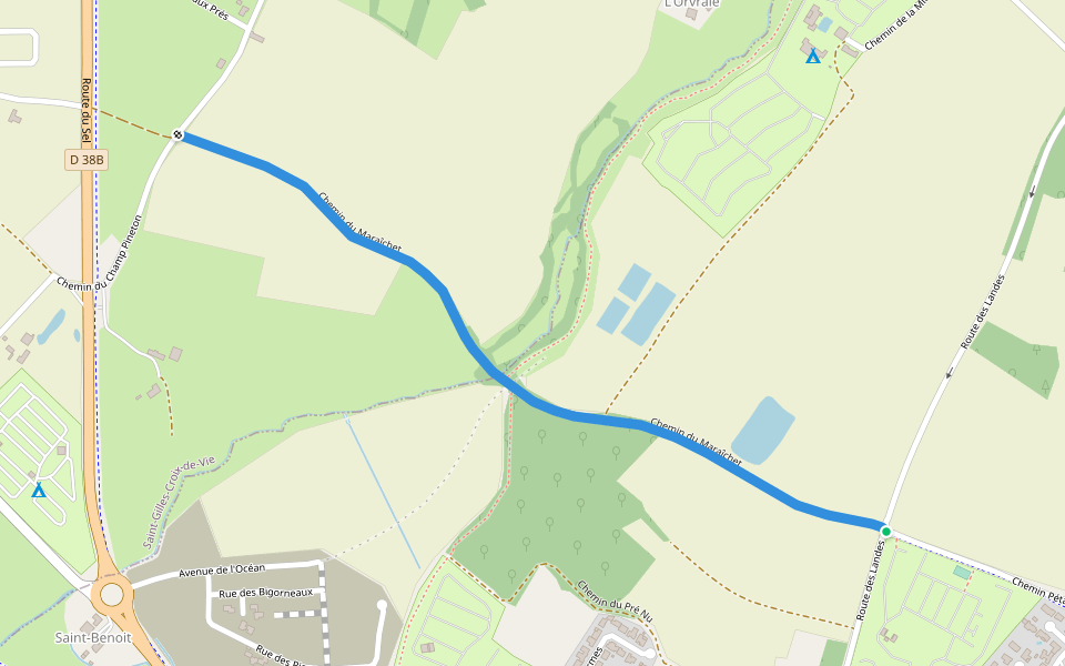 Chemin du Maraîchet walking route map in Givrand