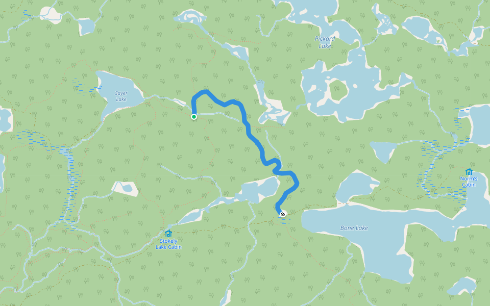 Bas' Bypass walking route map in Searchmont