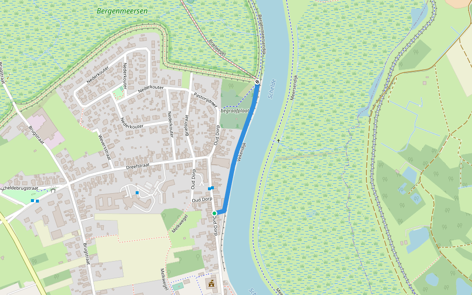 Vekendijk walking route map in Wichelen