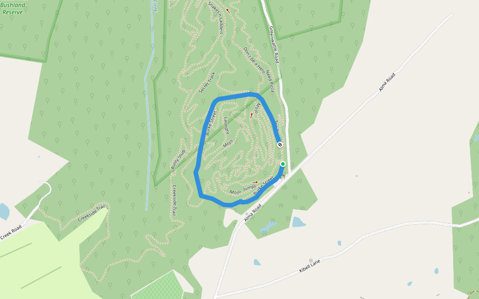 Burke Street walking route map in Beechworth