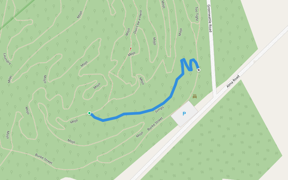 Jumps walking route map in Beechworth