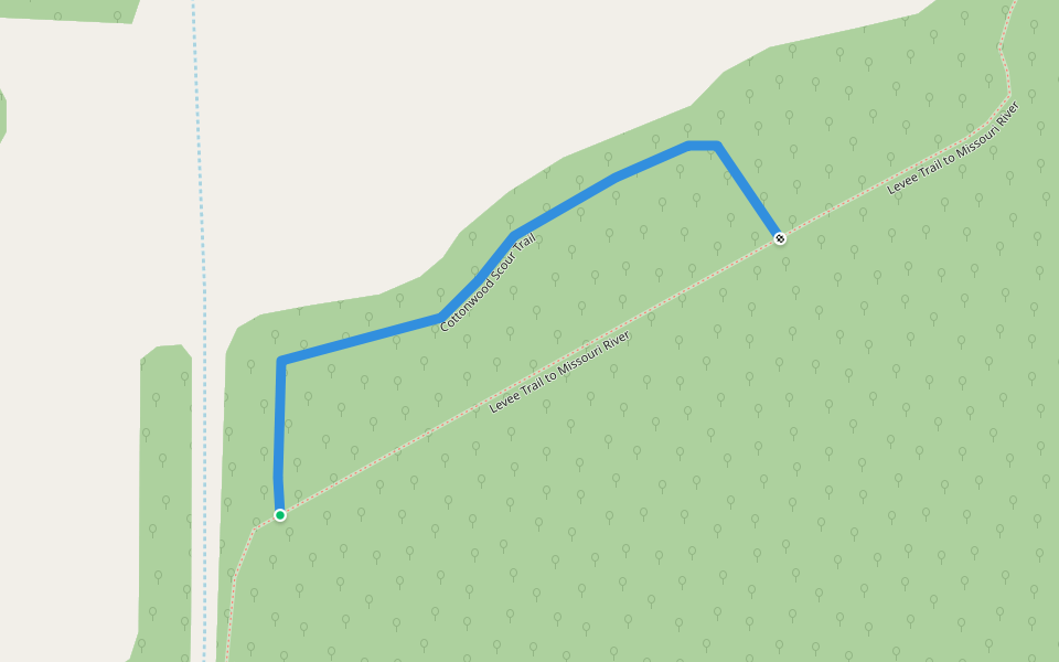 Cottonwood Scour Trail walking route map in Boonville
