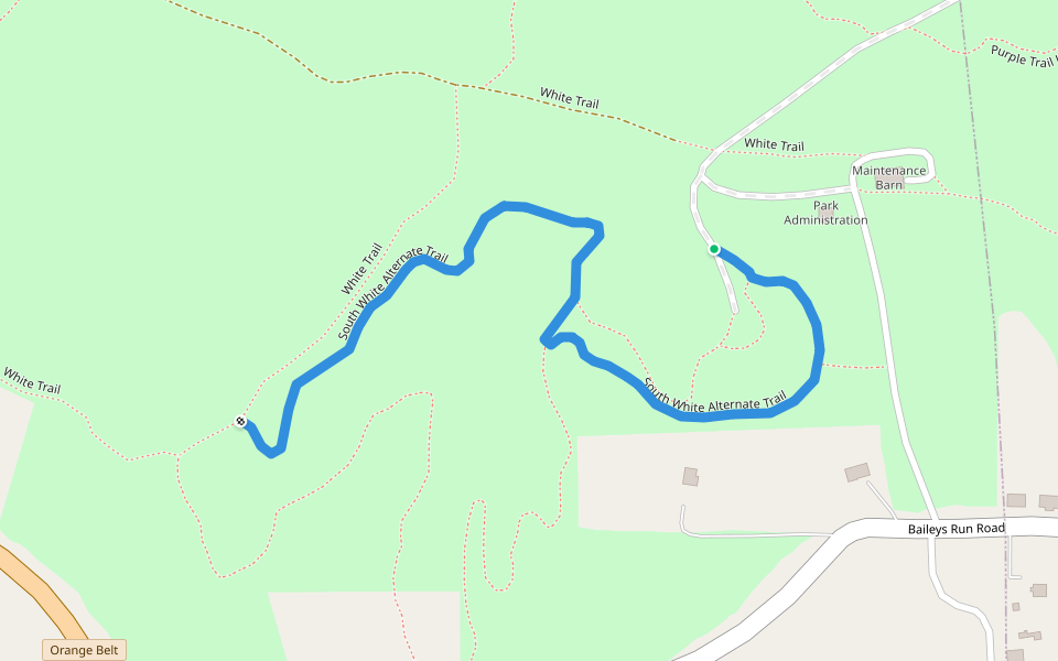 South White Alternate Trail walking route map in Tarentum
