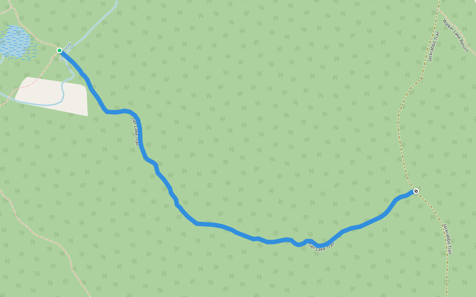 Tier Lake Trail walking route map in Searchmont
