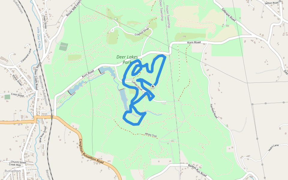 Disc Golf Course walking route map in Tarentum