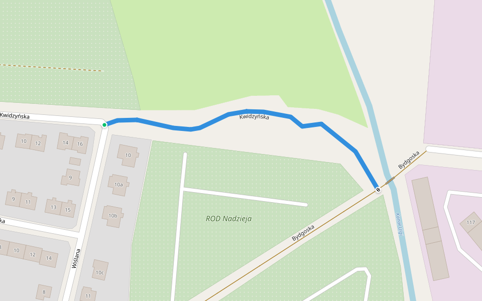 Kwidzyńska walking route map in Malbork