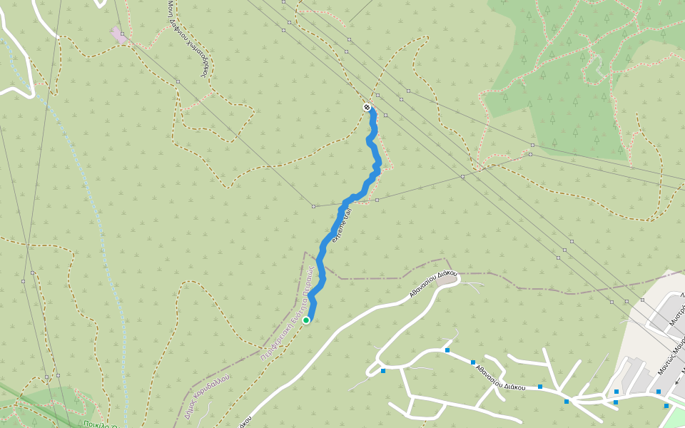 extreme trail walking route map in Koridallos