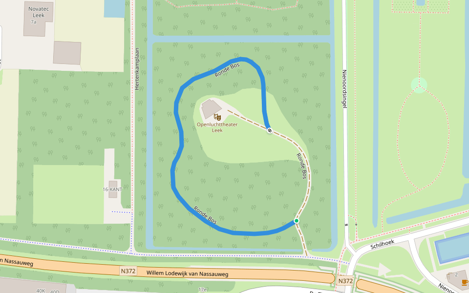 Ronde Bos walking route map in Leek