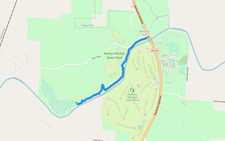 Adeline Wilhoite River Trail walking route map in Chapel Hill
