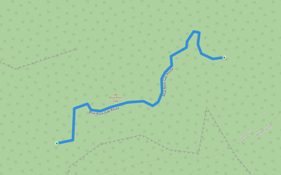 Blue Rock Gap Route walking route map in Glen Davis