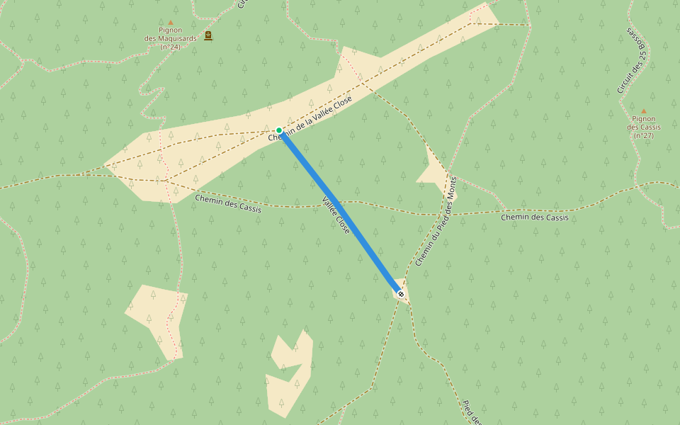 Vallée Close walking route map in Noisy-sur-École