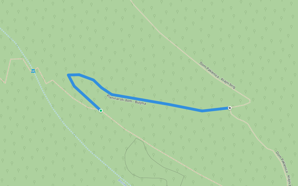 Planinarski dom - Buljma walking route map in Starigrad