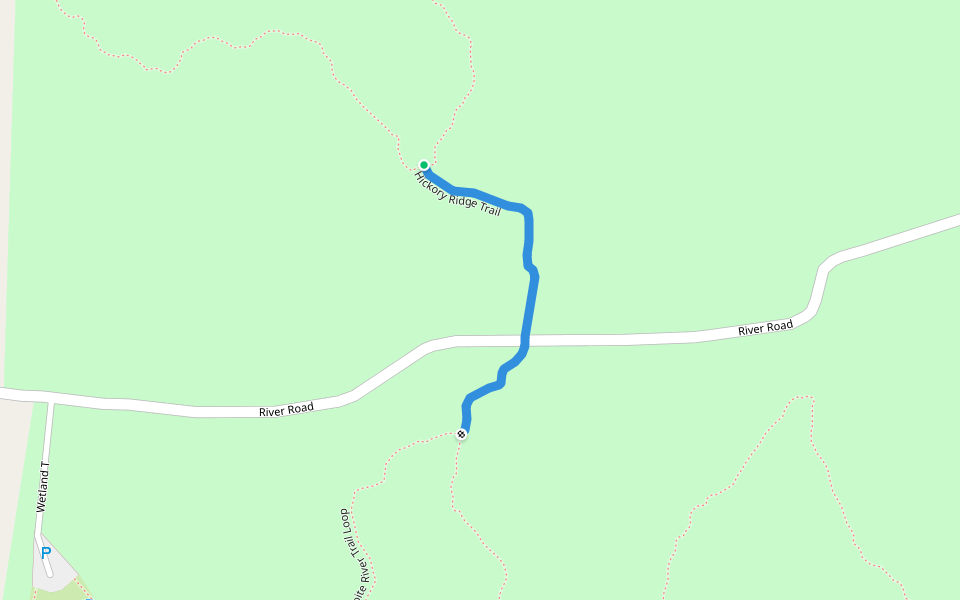 Hickory Ridge Trail walking route map in Chapel Hill