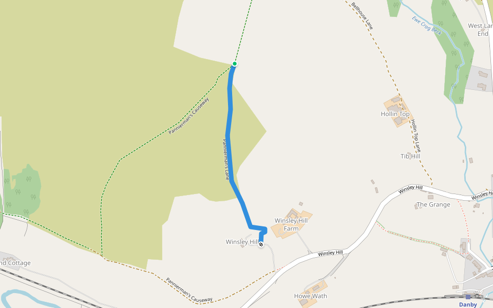 Pannierman's Lane walking route map in Danby