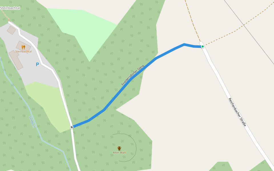 Friedersdorfer Steig walking route map in Bernstadt auf dem Eigen
