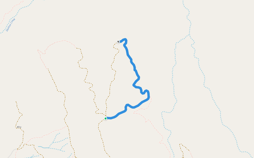 Windlass Ridge Trail walking route map in Mariposa