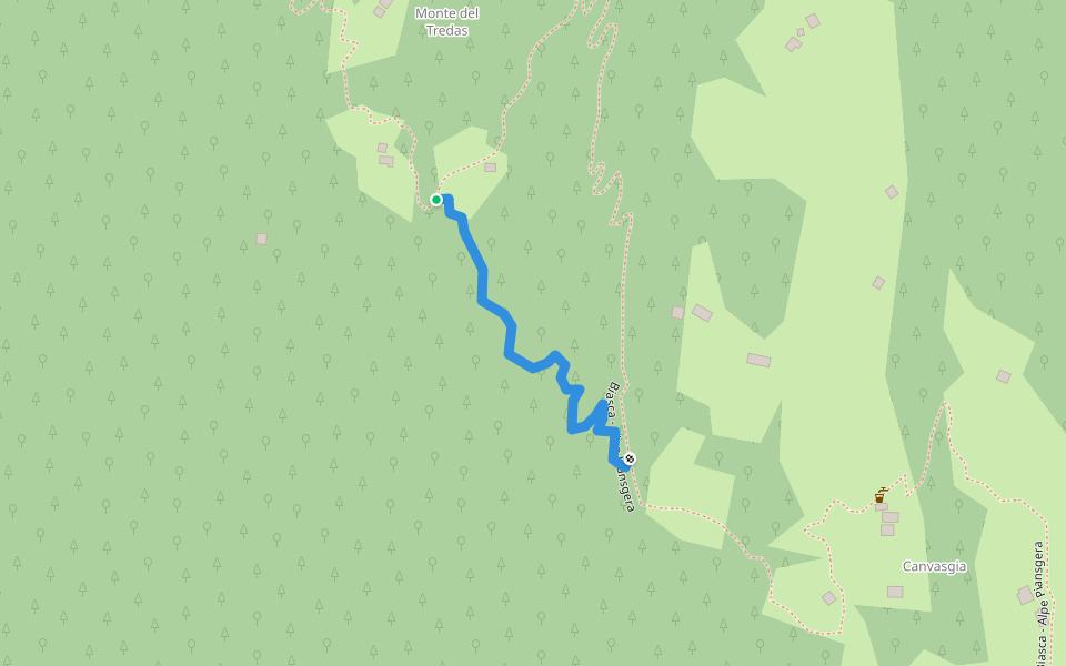 Sentiero Antico walking route map in Biasca