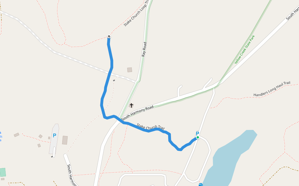 Stake Church Trail walking route map in Penn Run