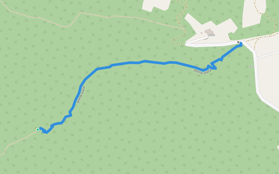 Josina staza walking route map in Hrastovica