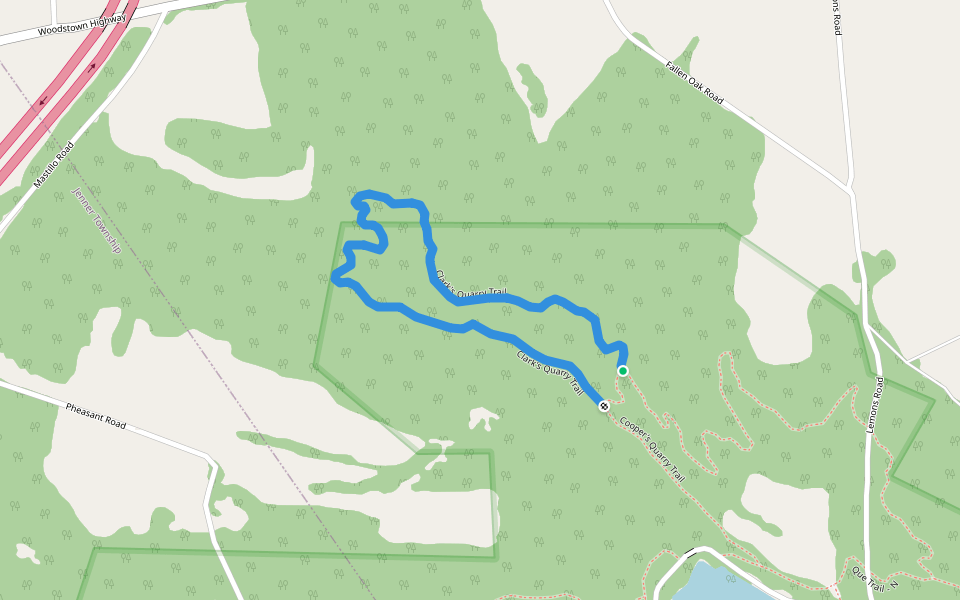 Clark's Quarry Trail walking route map in Hollsopple