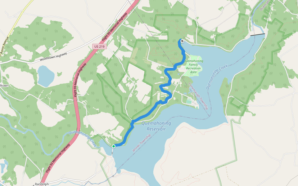 Que Trail - W walking route map in Boswell
