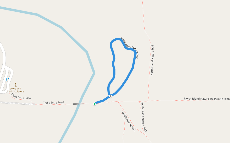 Meadowlark Nature Trail walking route map in Fort Calhoun