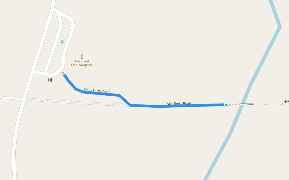 Trails Entry Road walking route map in Fort Calhoun