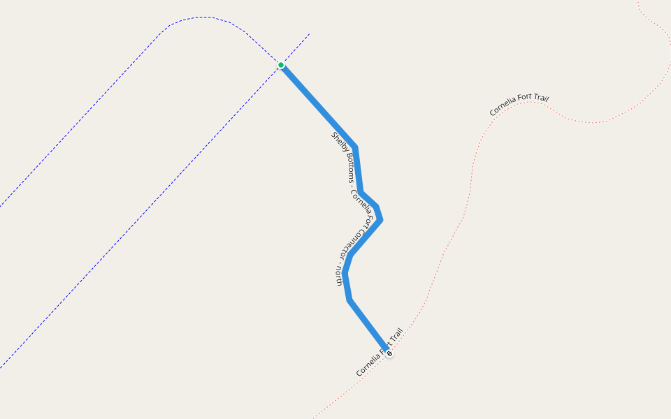 Shelby Bottoms - Cornelia Fort Connector - north walking route map in Nashville